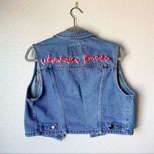 Vintage ‘Whatever Forever’ Cropped Denim Vest
